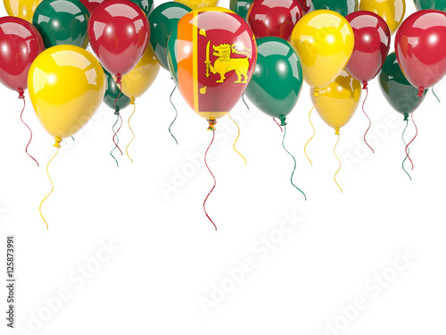 Flag of sri lanka on balloons