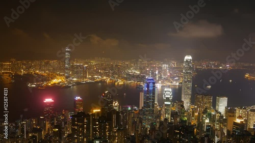 Wallpaper Mural 4k Time-lapse of Hong Kong city at night, view from The Peak Torontodigital.ca