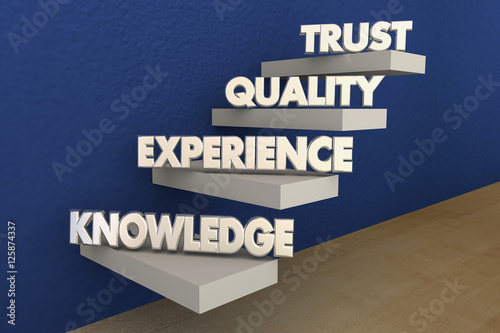 Canvas Print Knowledge Experience Quality Trust Reputation Steps 3d Illustrat