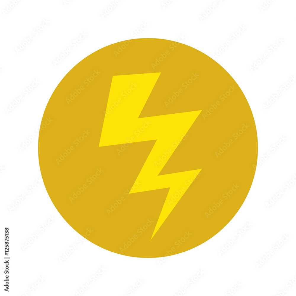 circle shape with bolt icon inside over white background. vector illustration circle shape with bolt icon inside over white background. vector illustration