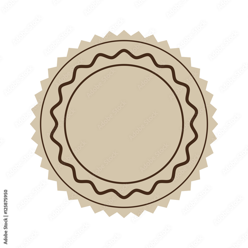 brown seal stamp with ribbon decoration over white background. vector illustration brown seal stamp with ribbon decoration over white background. vector illustration