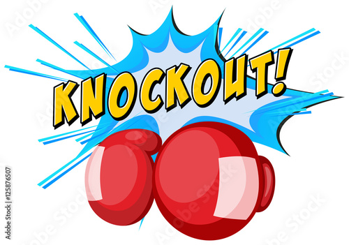 Expression knockout and boxing gloves photo