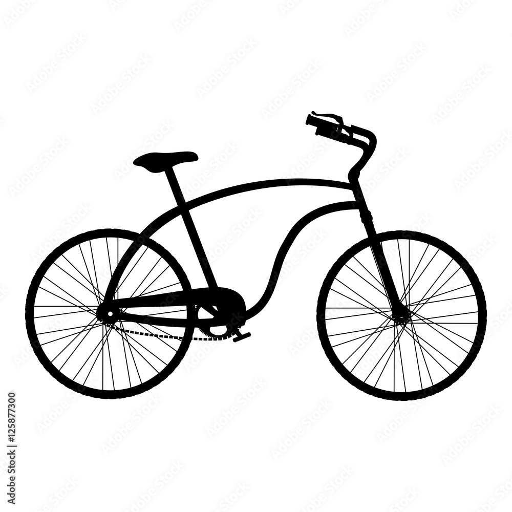 silhouette of bicycle vehicle icon over white background. bike lifestyle design. vector illustration