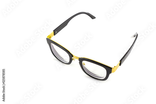 Black and gold glasses isolated