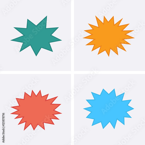 Bursting speech star set, starburst speech bubbles