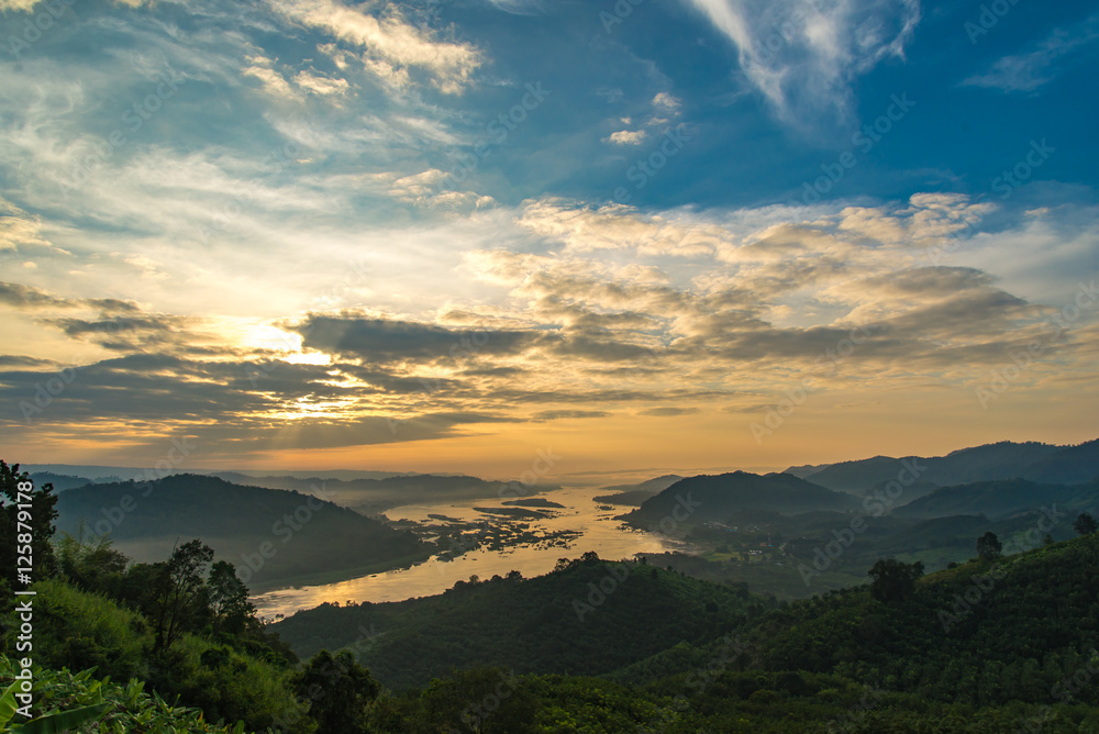Fototapeta premium Clouds, mountains, rivers and natural beauty.