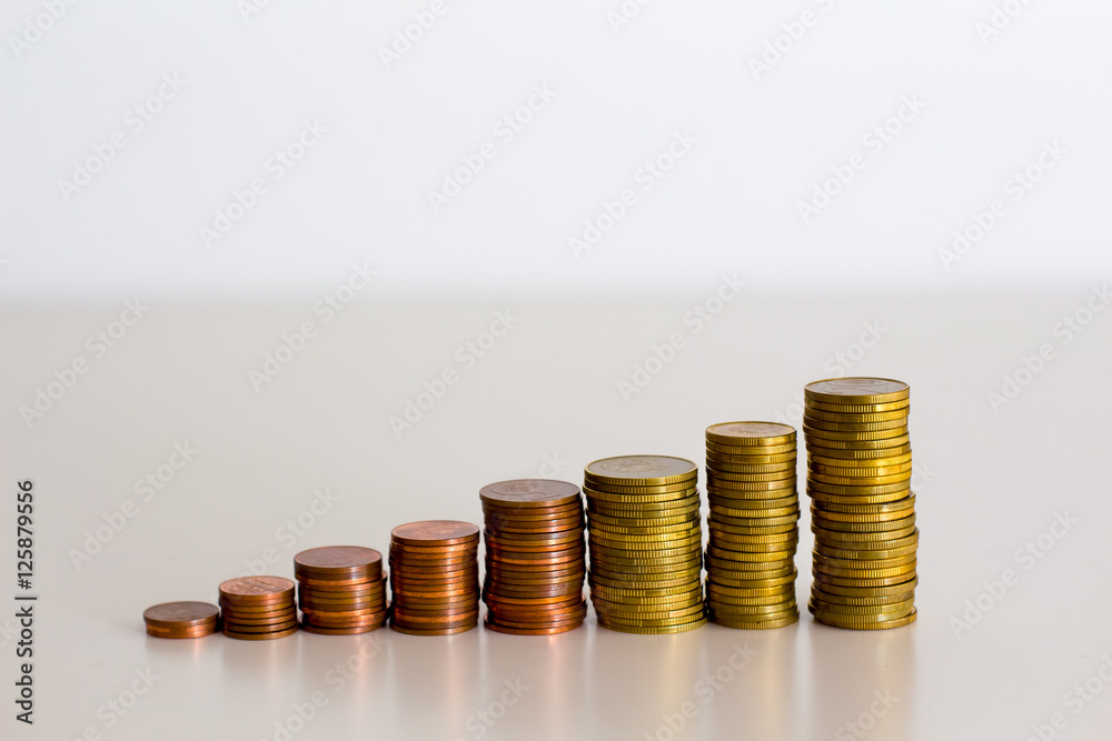 stacks of coins step