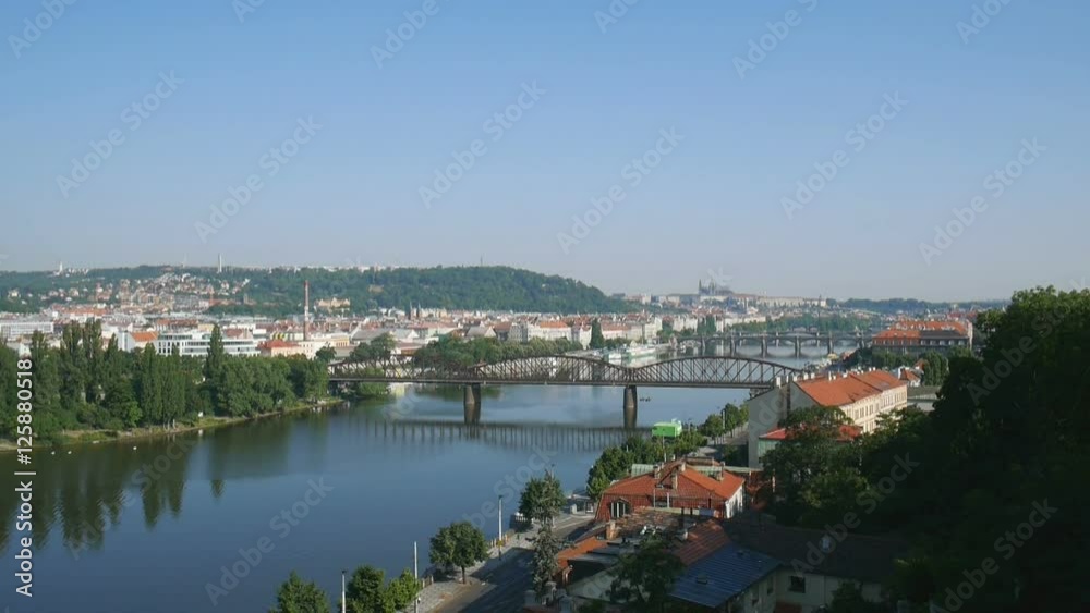 Vltava River bridges from Vysehrad Vltava River bridges from Vysehrad
