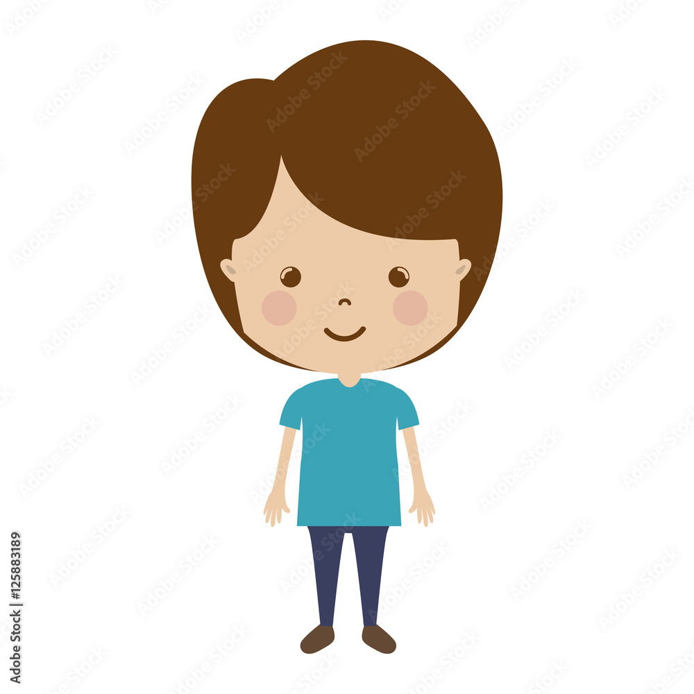 cartoon cute boy smiling icon over white background. vector illustration cartoon cute boy smiling icon over white background. vector illustration