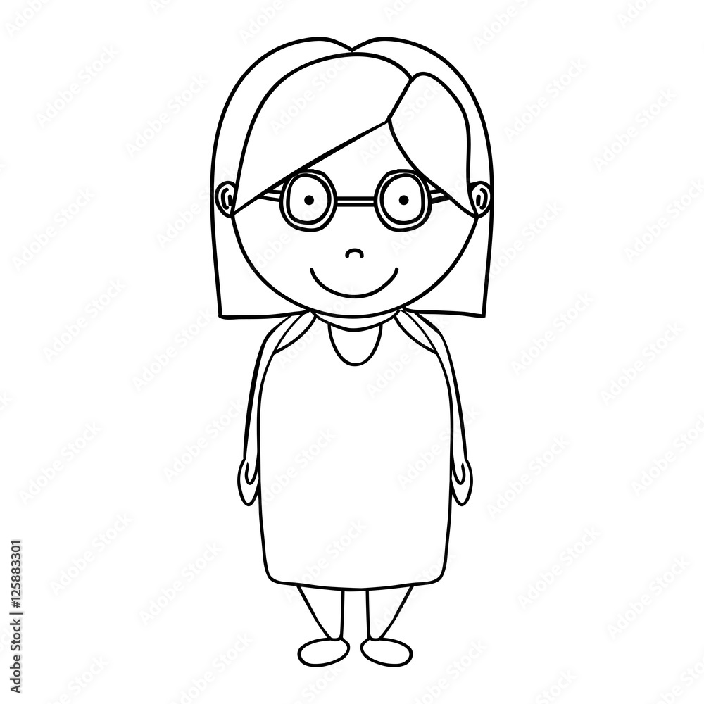 silhouette of cartoon old woman smiling over white background. vector illustration silhouette of cartoon old woman smiling over white background. vector illustration