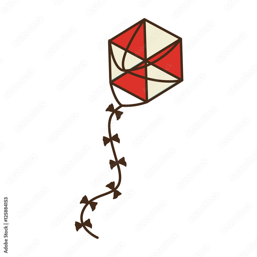 Multicolored kite toy with bowties icon.Park and season theme . Colorful design. Vector illustration Multicolored kite toy with bowties icon.Park and season theme . Colorful design. Vector illustration