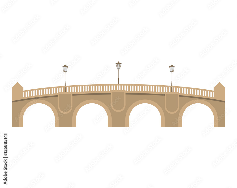 pont neuf bridge over white background. paris city design. vector illustration