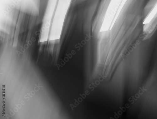 Tableau sur toile Horizontal black and white shutter blur background