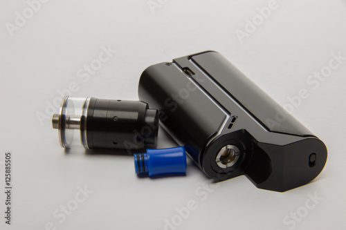 Dismantled parts of the electronic cigarette black and steel col