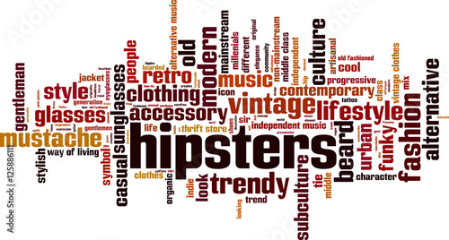 Hipsters word cloud concept. Vector illustration