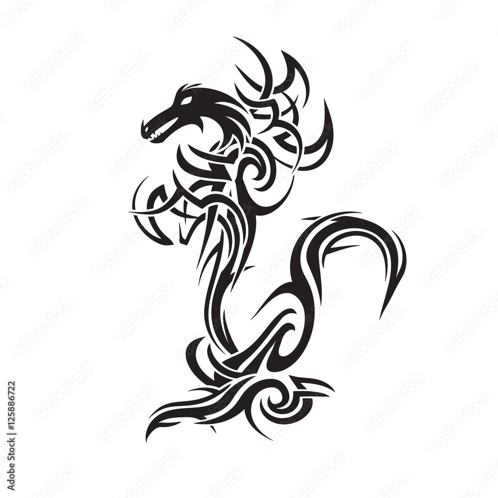 dragon tattoo art vector Stock Vector | Adobe Stock
