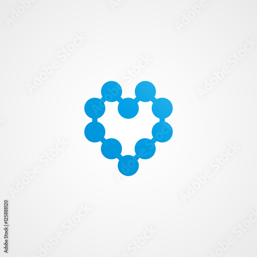 hearth connected molecular logo icon