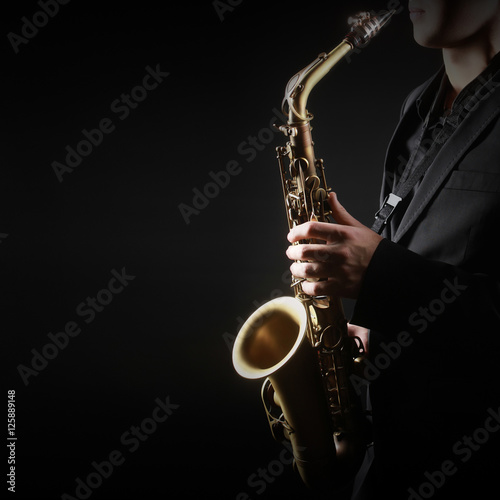 Canvas Print Saxophone Player Saxophonist Playing Sax alto