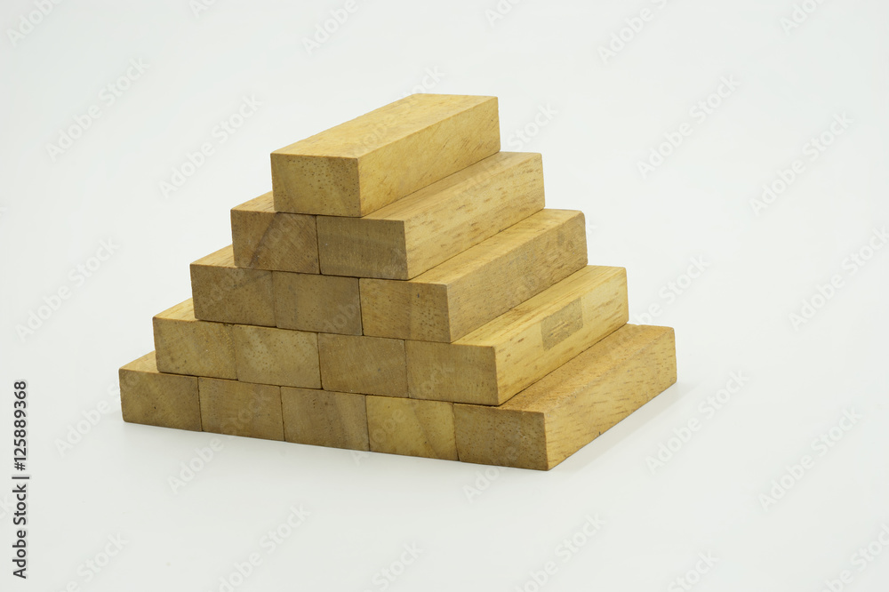 abstract piramid wood block on isolate background abstract piramid wood block on isolate background
