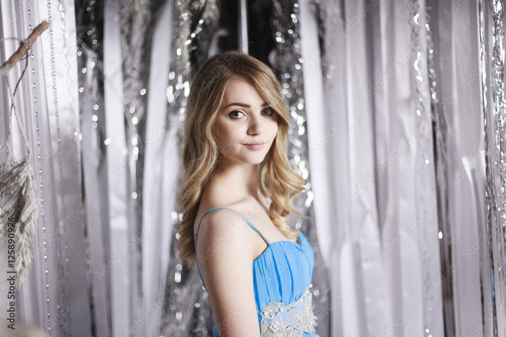 Beautiful girl in winter forest Beautiful girl in winter forest