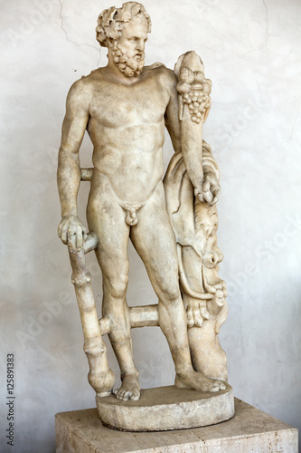 Ancient statue of man in  baths of Diocletian  Thermae Diocletiani  in Rome. Italy