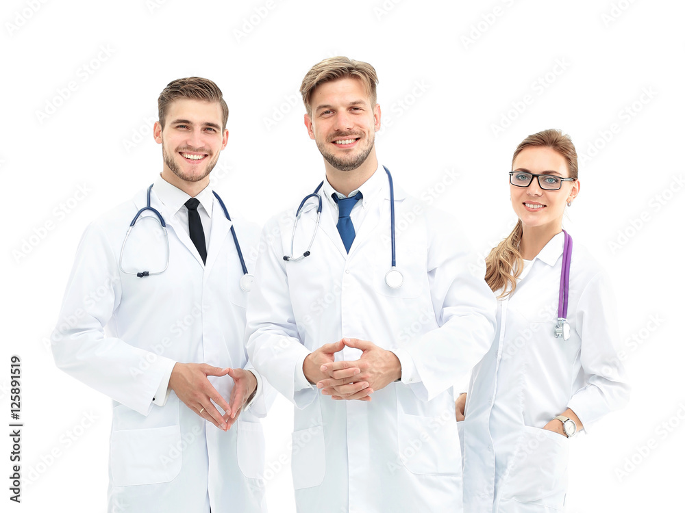Portrait of group of smiling hospital colleagues standing togeth Portrait of group of smiling hospital colleagues standing togeth
