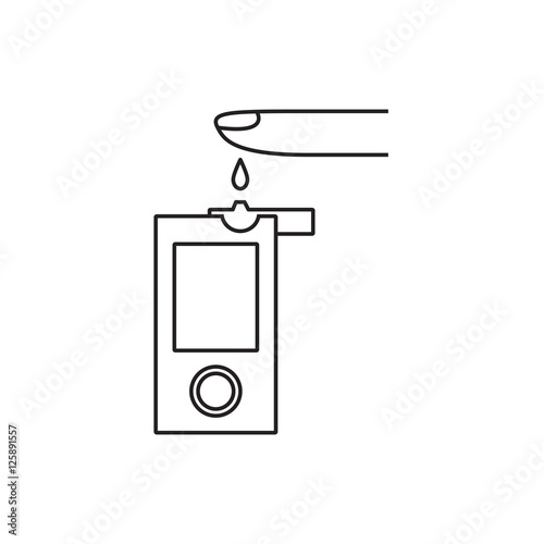 Meter. Control of blood glucose levels with pomoschyuspetsialnogo device. World Diabetes Day. Vector illustration.