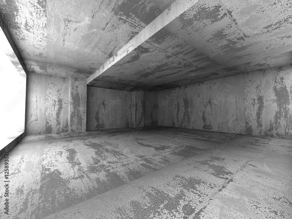 Dark industrial concrete empty room interior with light Dark industrial concrete empty room interior with light
