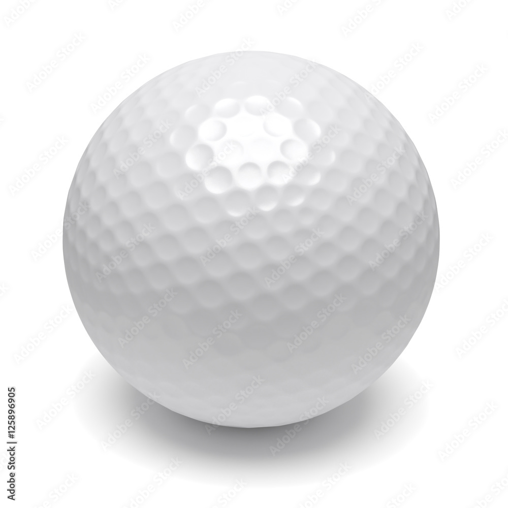 Golf ball with shadow on white Golf ball with shadow on white