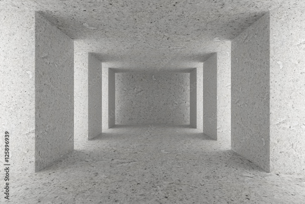 Fototapeta Pusta betonowa sala z betonowymi kolumnami