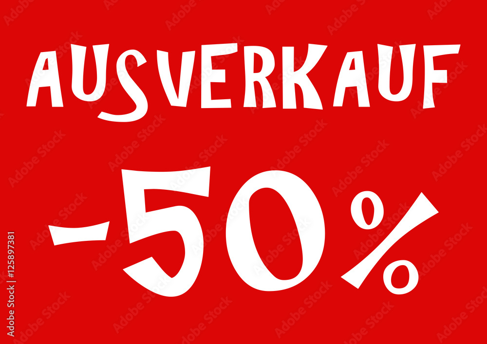 vb21 VerkaufsBanner - Hinweis Schild - AUSVERKAUF -50% - DIN A1 A2 A3 A4 Poster XXL - rot g4747 vb21 VerkaufsBanner - Hinweis Schild - AUSVERKAUF -50% - DIN A1 A2 A3 A4 Poster XXL - rot g4747