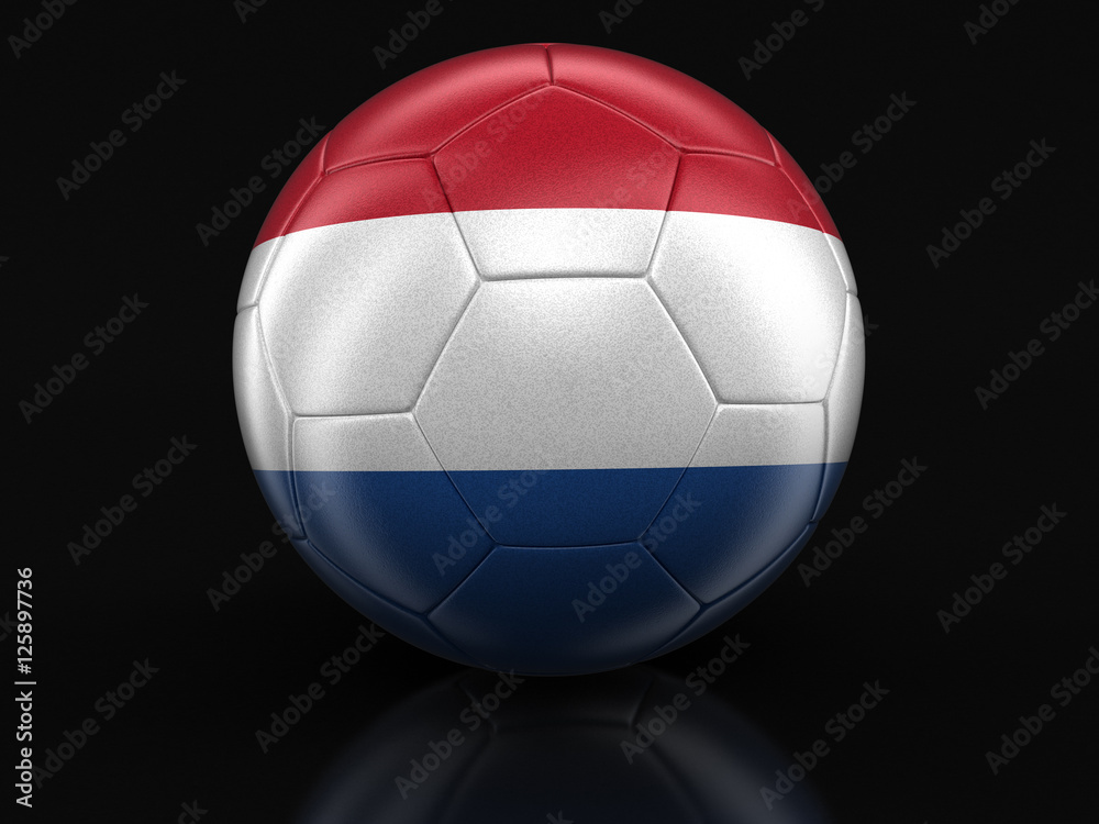 Fototapeta premium Soccer football with Netherlands flag. Image with clipping path