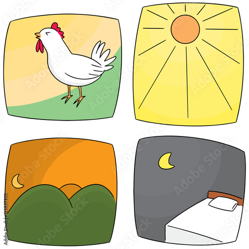 vector set of time of the day