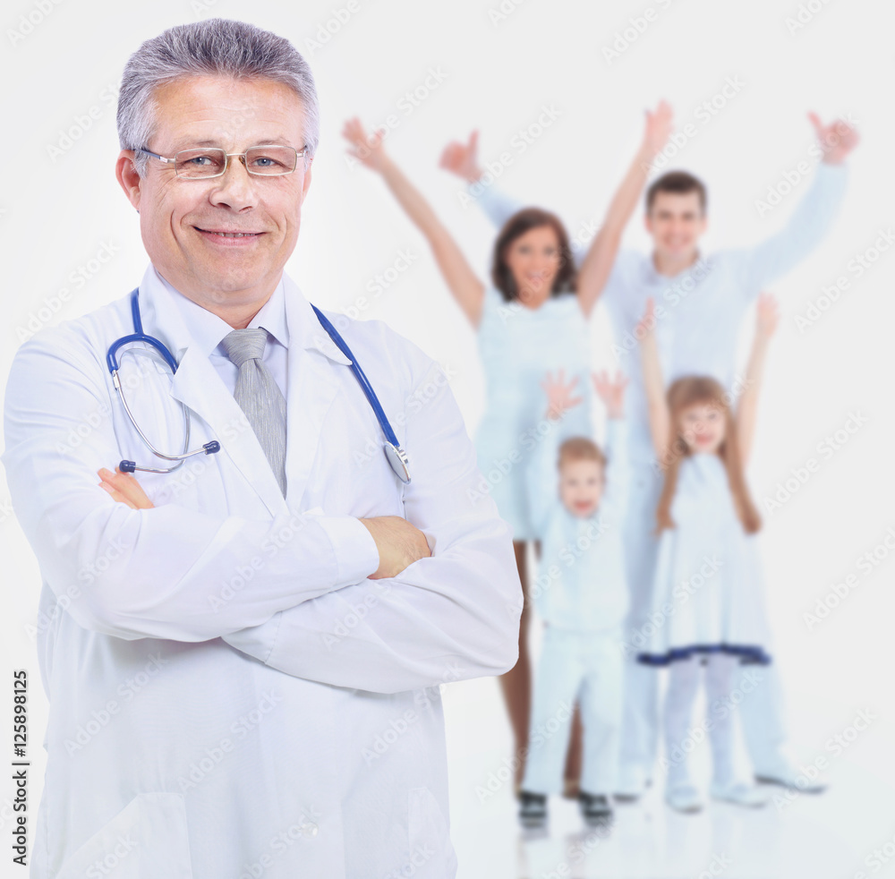 Smiling medical doctor. Isolated over white background Smiling medical doctor. Isolated over white background
