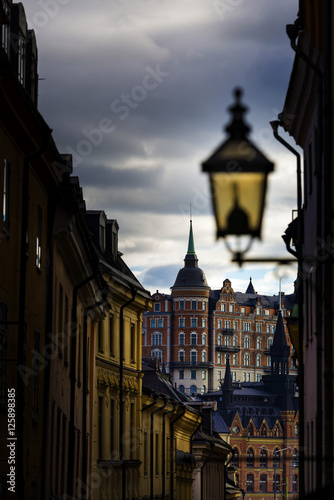 Häuser in der Gala Stan. Stockholms Altstadt