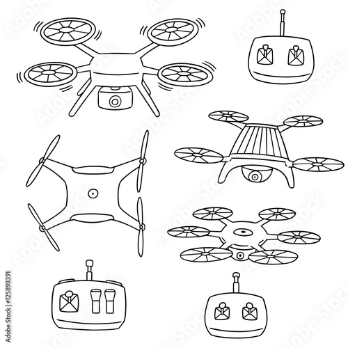 vector set of drone
