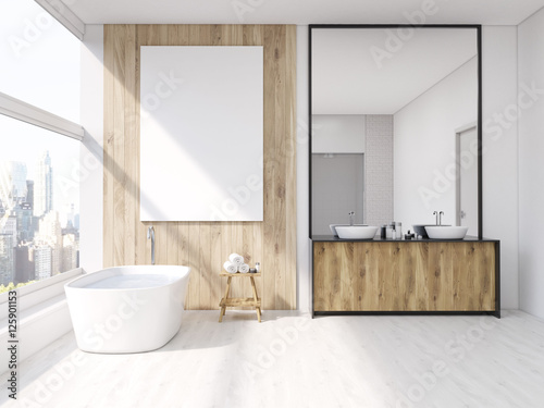 Interior of bathroom with mirror