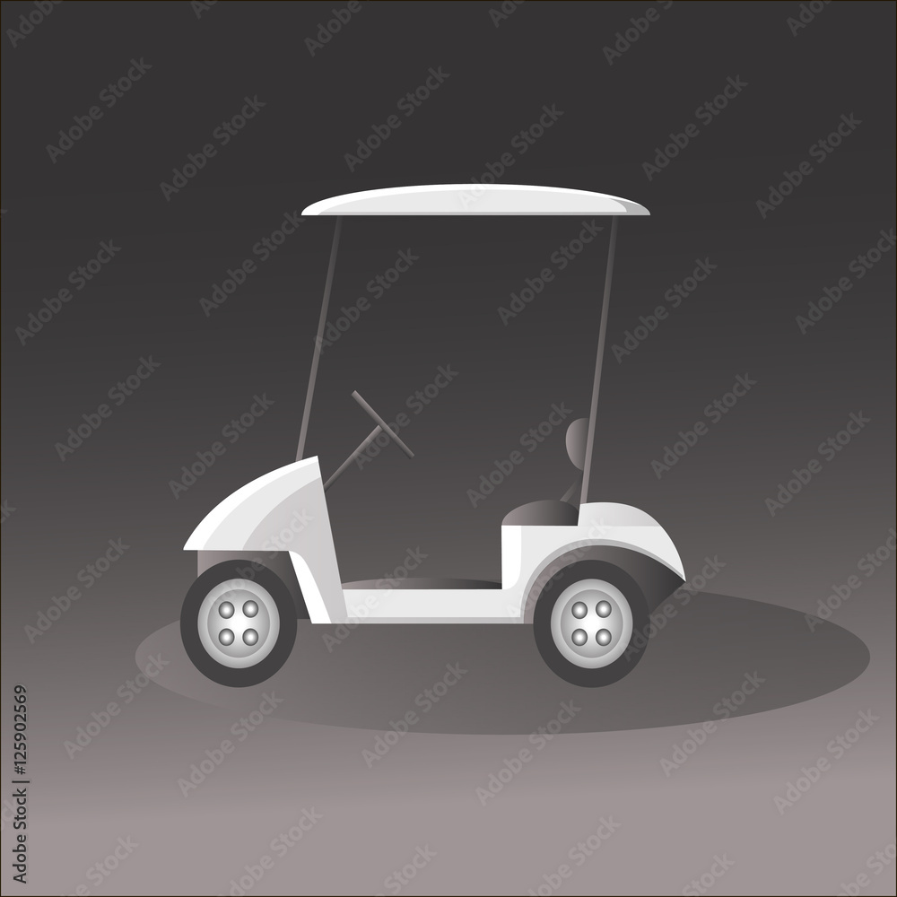 golf car isolated on gray background. vector 