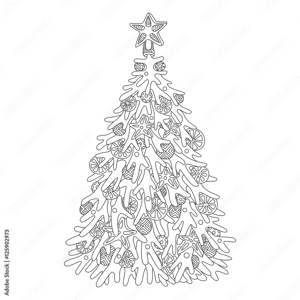 Tree Zentangle Pattern Coloring Book Stock Vector (Royalty Free) 367795724