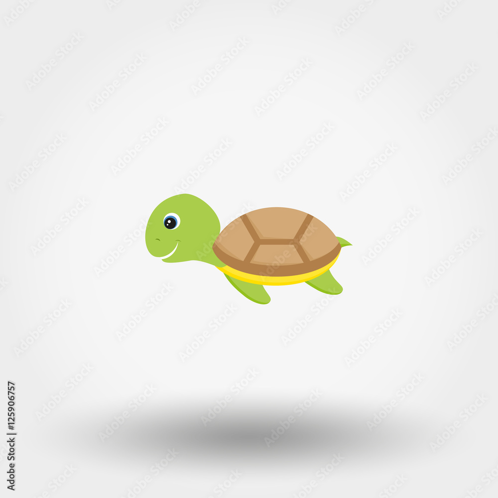 Obraz premium Smiling cartoon turtle.