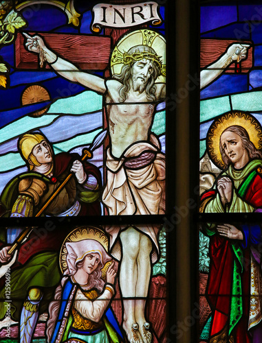 Jesus on the Cross - Stained Glass