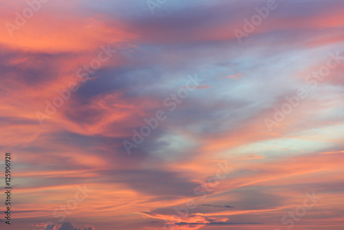 Beautiful red sky cloud background at dusk © jcsmilly