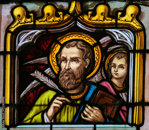 Fotografia, Obraz Stained Glass of Saint Matthew the Evangelist
