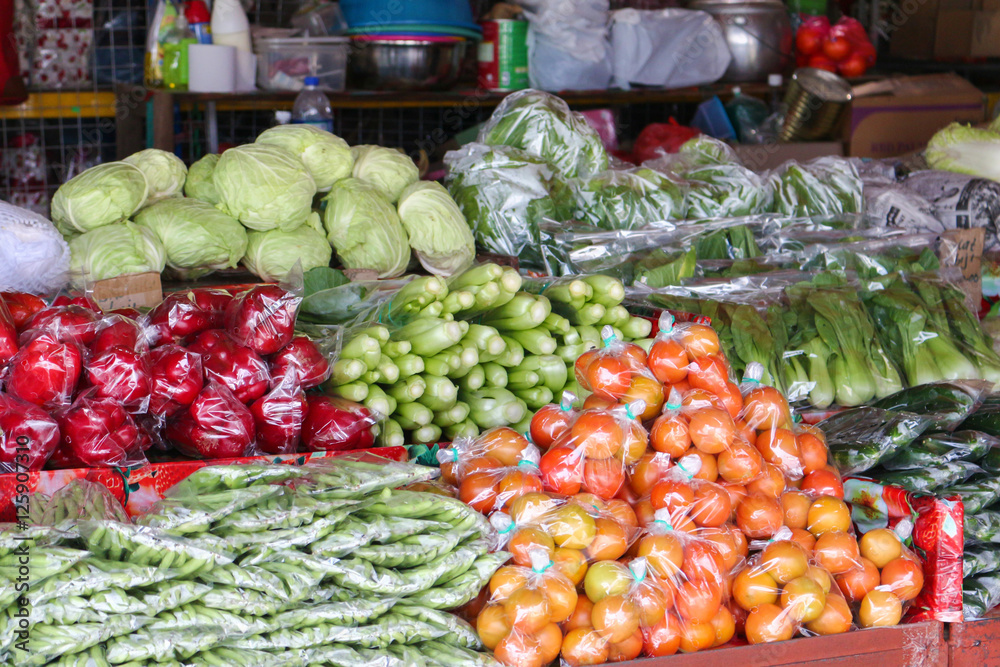 vegetables in market, malaysia