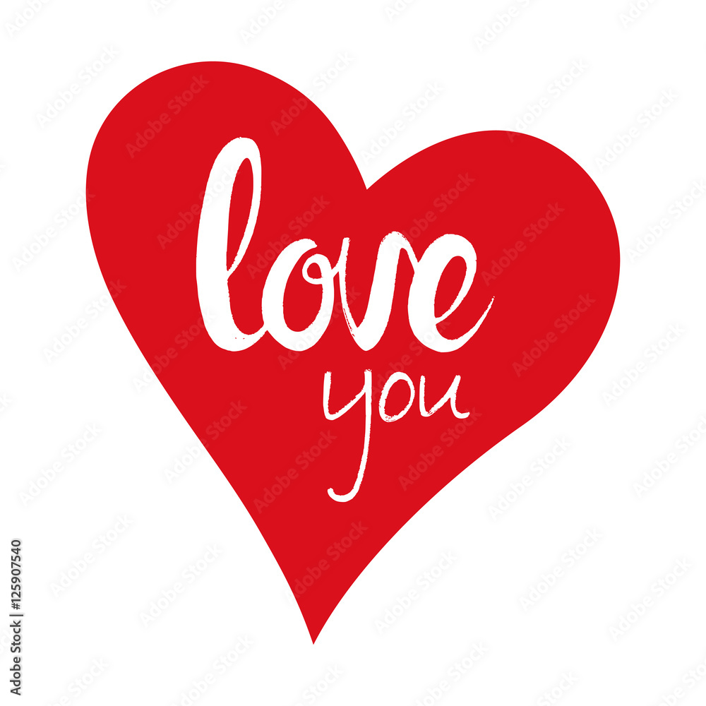 Love you handwritten lettering