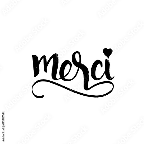 Merci handwritten lettering photo