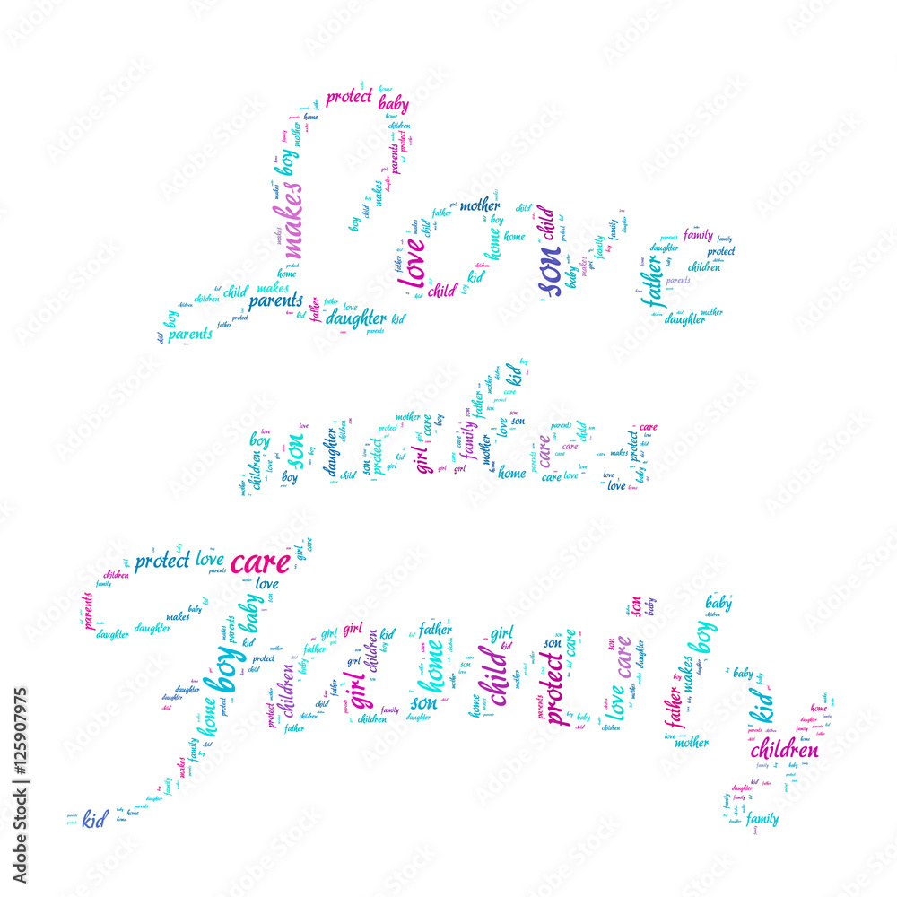Family word cloud concept