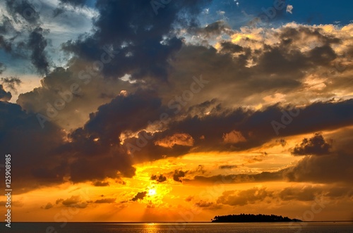 Sunset in Maldives photo