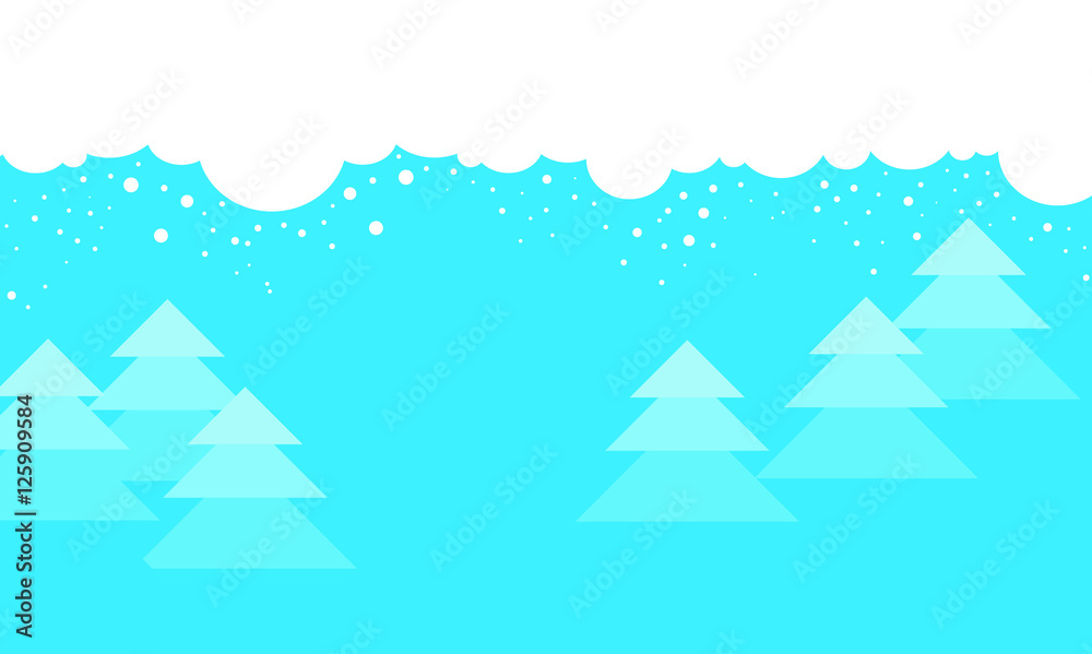 Christmas background Winter cartoon landscape, for website background