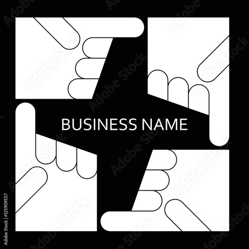 Hand pointing direction. Logo business. Vector line